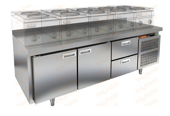 Стол охлаждаемый под тепловое оборудование HICOLD SN 112/TN LT (-2...+10°С)